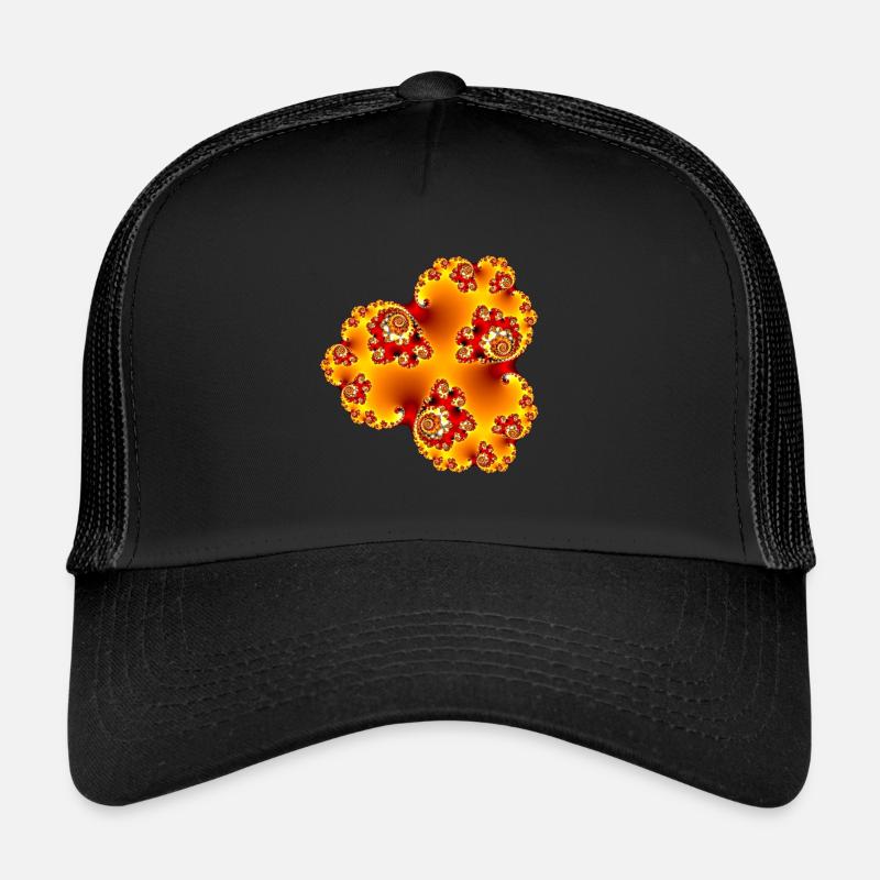 Fractale # 206_2 - Casquette trucker  - noir/noir