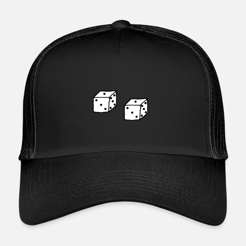 Würfel, Comic-Style - Trucker Cap - Schwarz/Schwarz