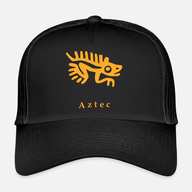 Azteken Echse - Trucker Cap - Schwarz/Schwarz