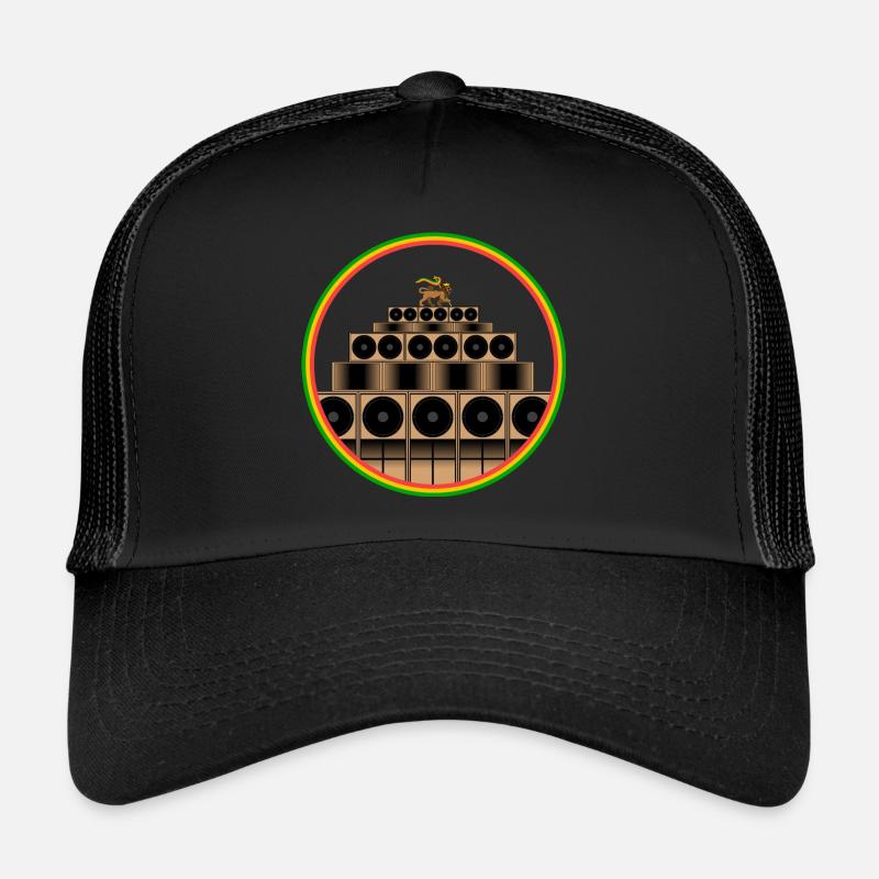 Soundsystem Reggae - Trucker Cap - Schwarz/Schwarz