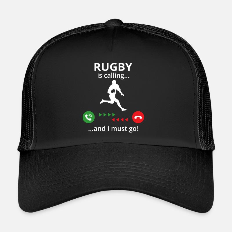 Rugby is calling and i must go - Trucker Cap - Schwarz/Schwarz