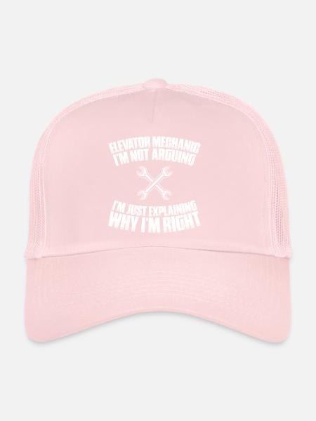 Elevator fitter Elevator mechanic Elevator Mechanic - Trucker Cap - pale pink - Front