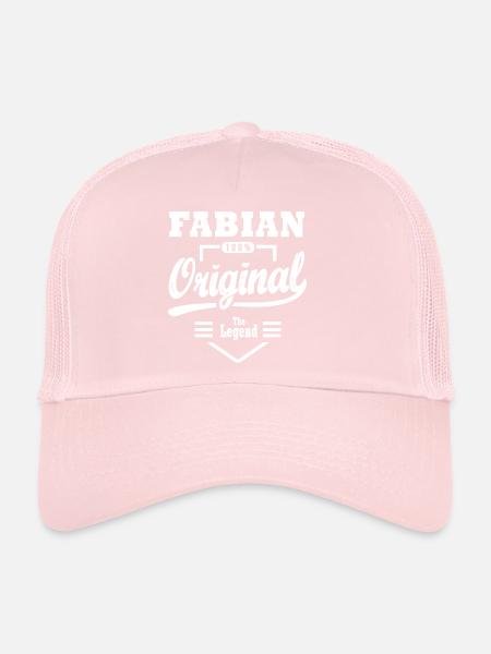 Fabian original gift personalized first name fabian - Trucker Cap - pale pink - Front