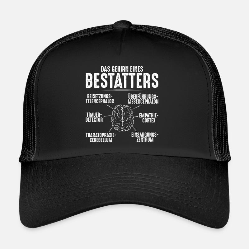 Bestatter Totengräber Leichenbestatter Mortician - Trucker Cap - Schwarz/Schwarz