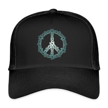 Peace, Peace Sign, Peace Sign, Freedom - Trucker Cap - black/black - Front