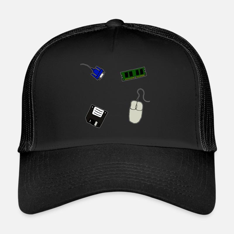 Retro Computer Floppy VGA Mouse Memory Trucker Cap