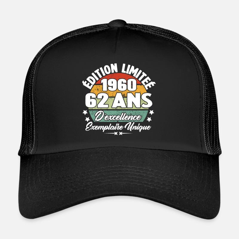 Cadeau 62 ans d'excellence / Édition limitée 1960 Casquette trucker 