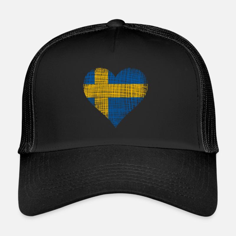 Schweden - Trucker Cap - Schwarz/Schwarz