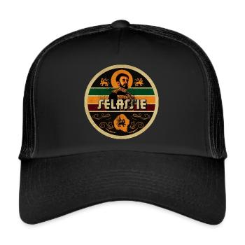 Selassie I Jah Rastafari - Trucker Cap - black/black - Front