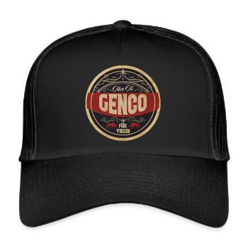 Vintage Olive Oil Label - Trucker Cap - black/black - Front