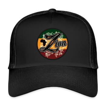 Zion Land Rastafari - Trucker Cap - black/black - Front