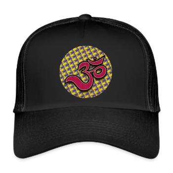 Spirituelle Om-Meditation - Trucker Cap - Schwarz/Schwarz - Vorne