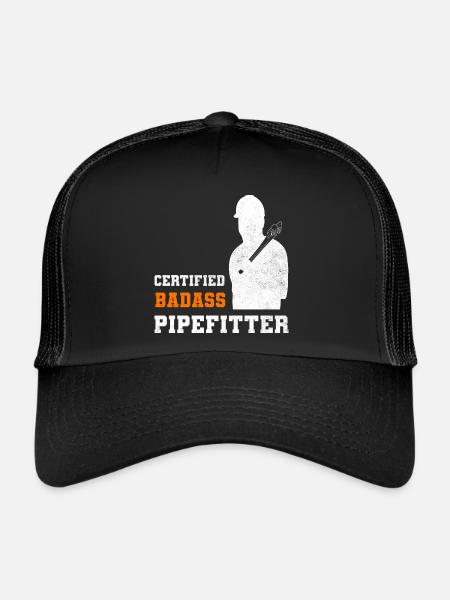 Lustige Pipefitter Dampfer - Trucker Cap - Schwarz/Schwarz