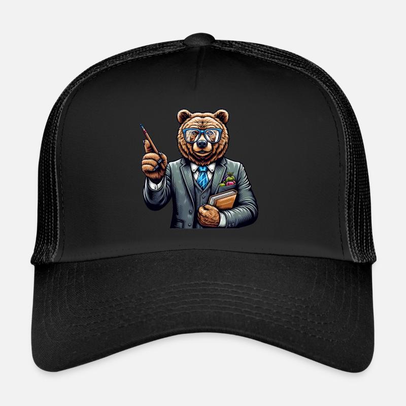Cute Bear Teacher - Trucker Cap - Schwarz/Schwarz