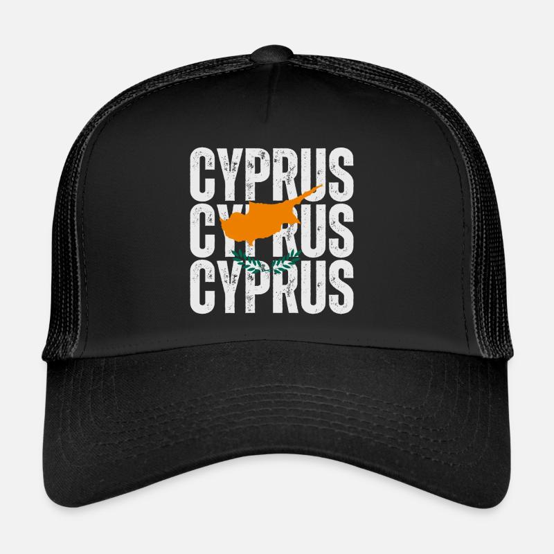Zypern Flagge, Zypriotischer Stolz - Trucker Cap - Schwarz/Schwarz
