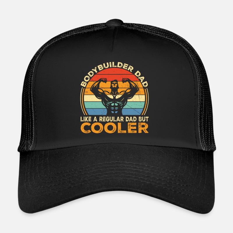 Bodybuilder Dad Like Regular Dad But Cooler | Dad - Casquette trucker  - noir/noir
