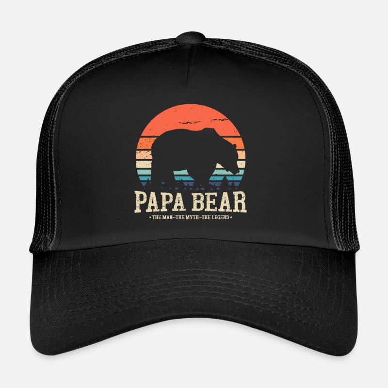 Papa Bear - Trucker Cap - Schwarz/Schwarz