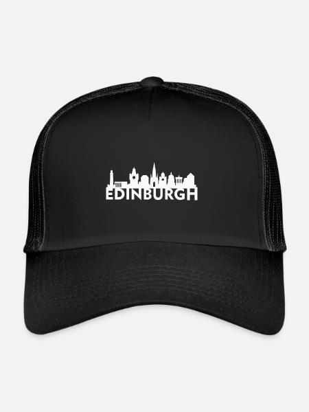 Idée cadeau Skyline Edinburgh Edinburgh UK - Casquette trucker  - noir/noir