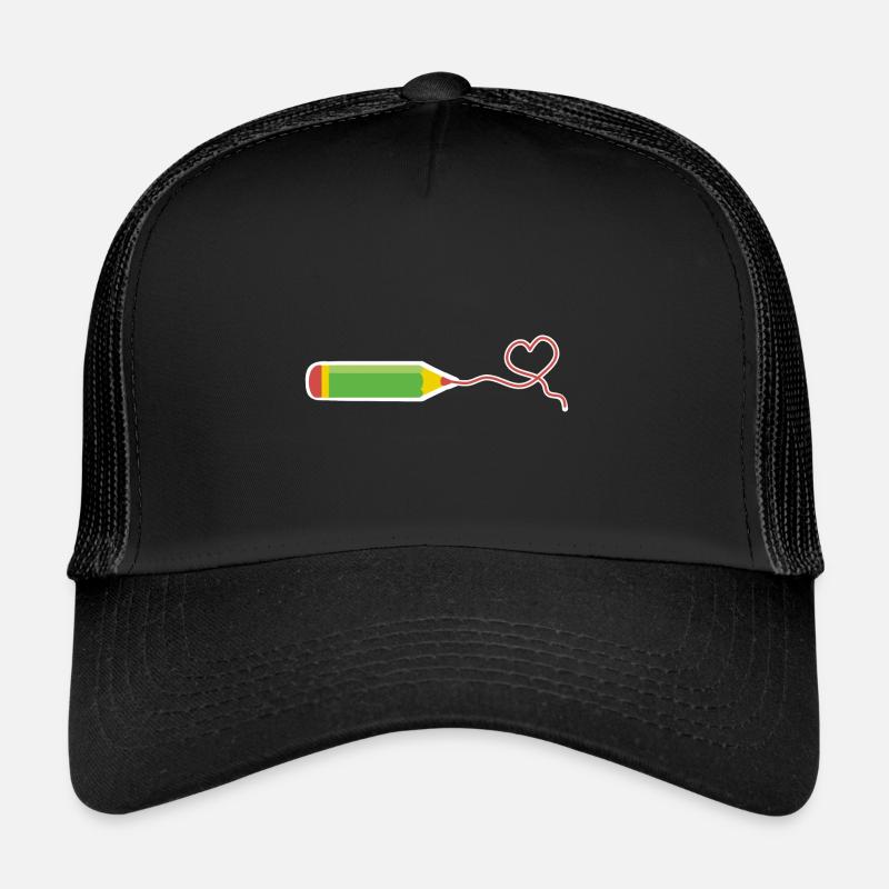 Crayon à dessin avec coeur Casquette trucker 