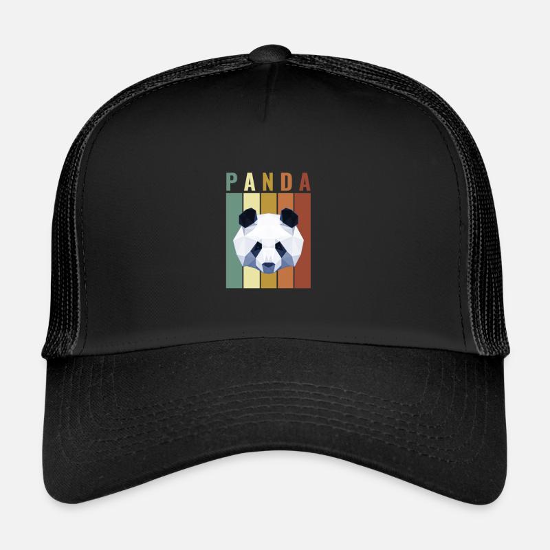 Panda hipster - Casquette trucker  - noir/noir