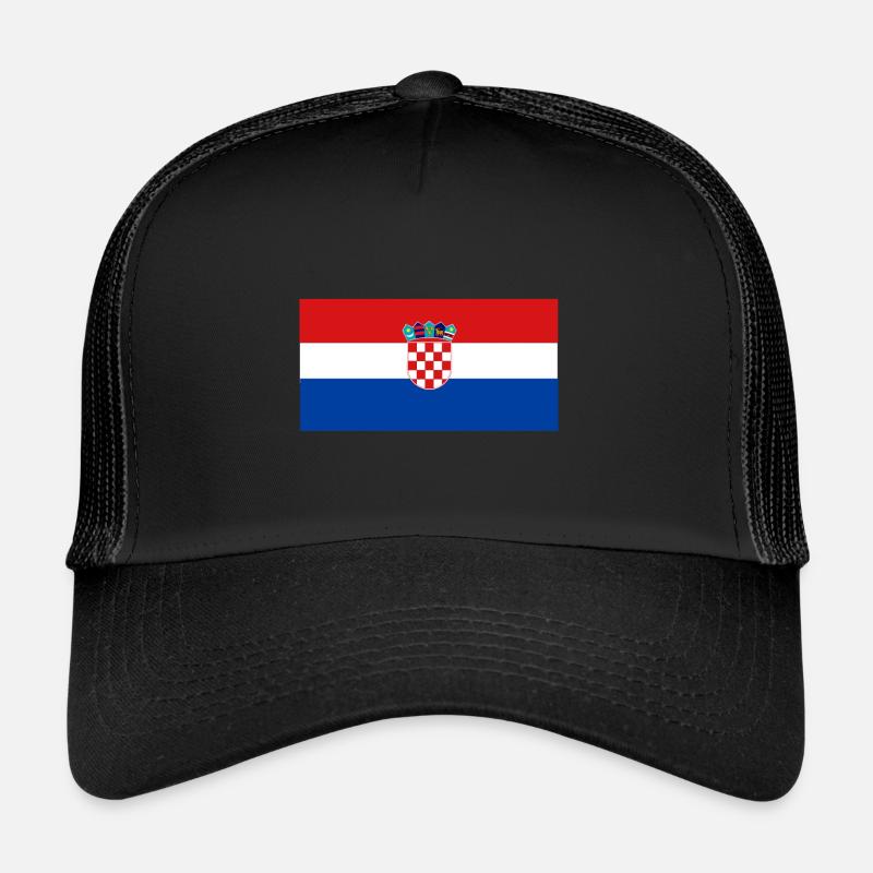 Kroatien - Trucker Cap - Schwarz/Schwarz