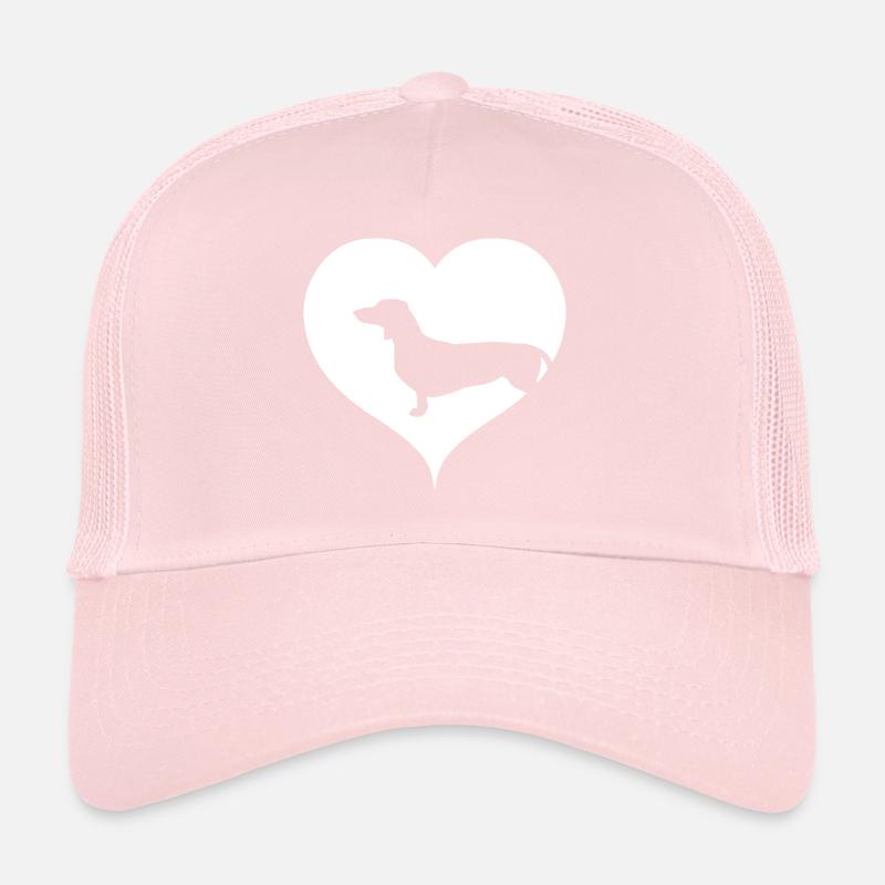 Heart dachshund dog Trucker Cap