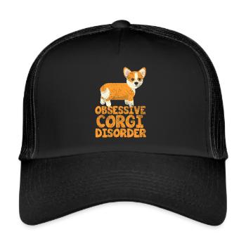 Désordre corgi obsessionnel - Casquette trucker  - noir/noir - Devant