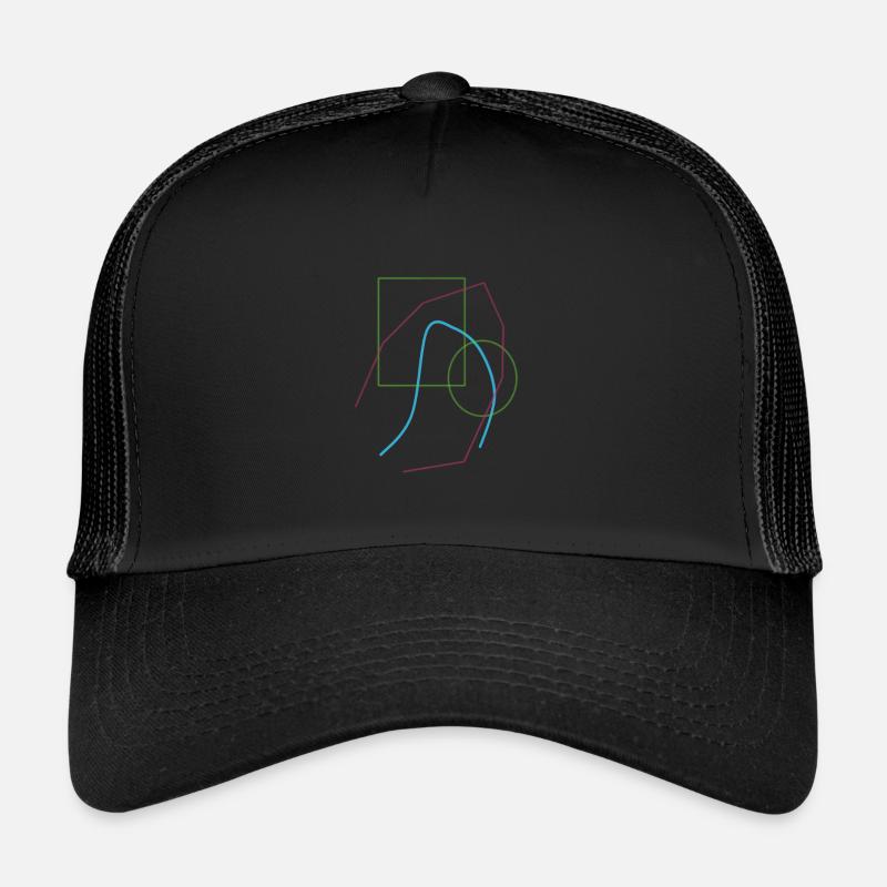 Modèle abstrait - Casquette trucker  - noir/noir