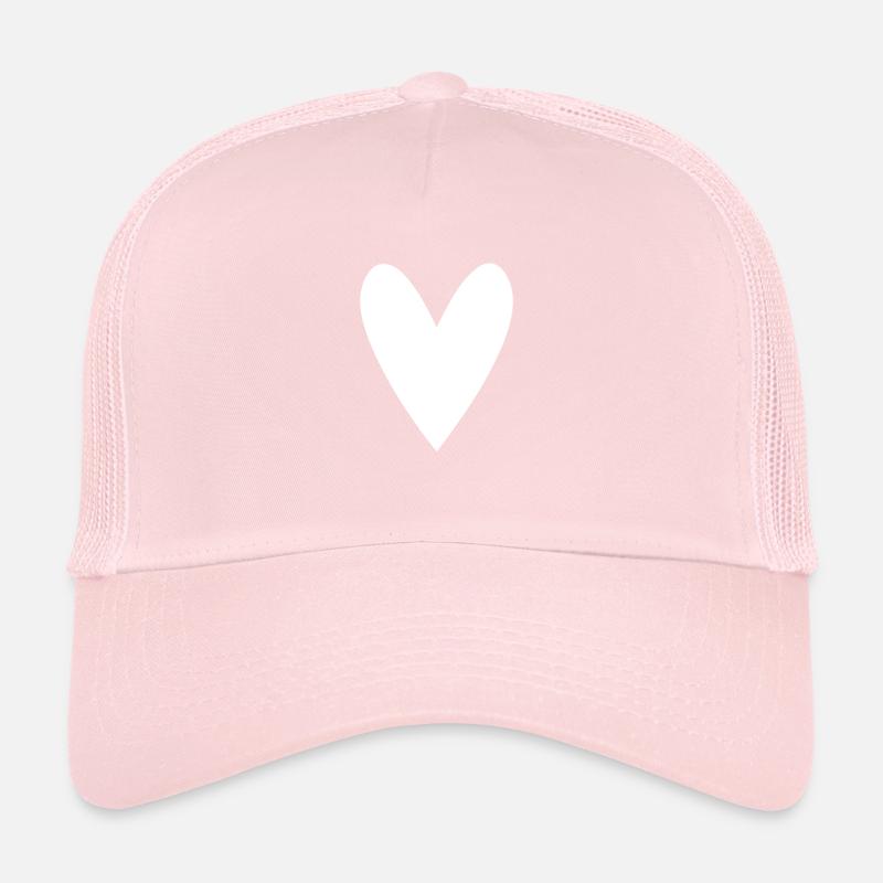 Cœur blanc Casquette trucker 