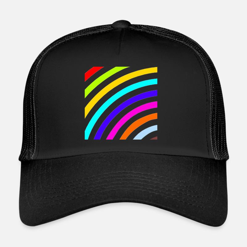 arc en ciel - Casquette trucker  - noir/noir