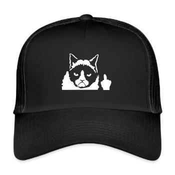 Chat en colère chat principal cochon cadeau chat persan - Casquette trucker  - noir/noir - Devant