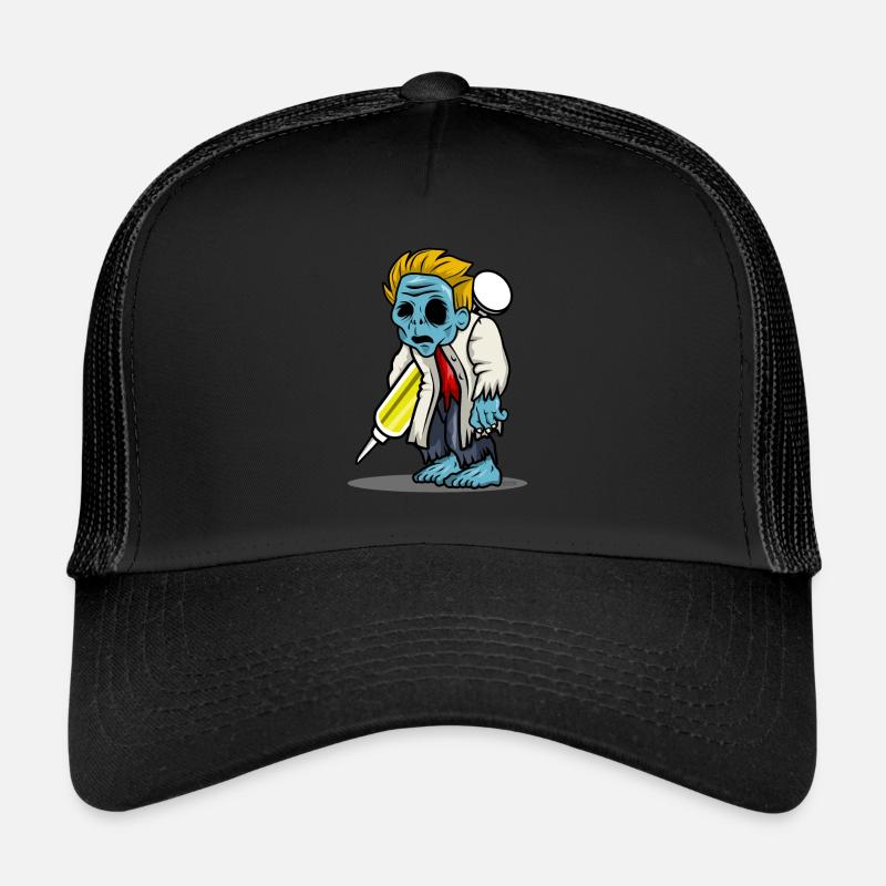 Doktor Zombie HARIZ Halloween Horror Gruselig - Trucker Cap - Schwarz/Schwarz