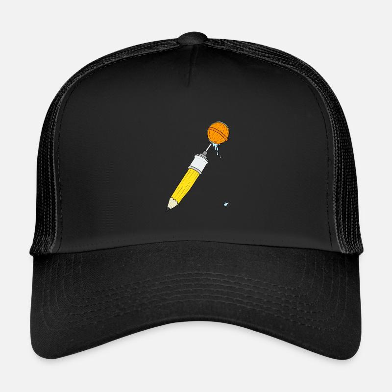 Sucette crayon - Casquette trucker - noir/noir