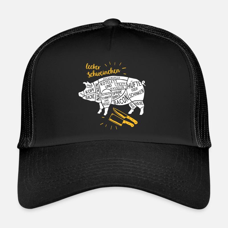 lecker Schweinchen lustiges Grill Shirt Geschenk Trucker Cap