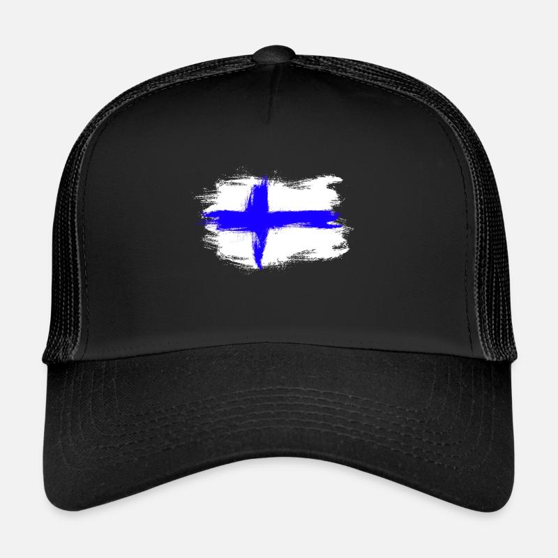 Drapeau Finlande Suomi - Casquette trucker  - noir/noir