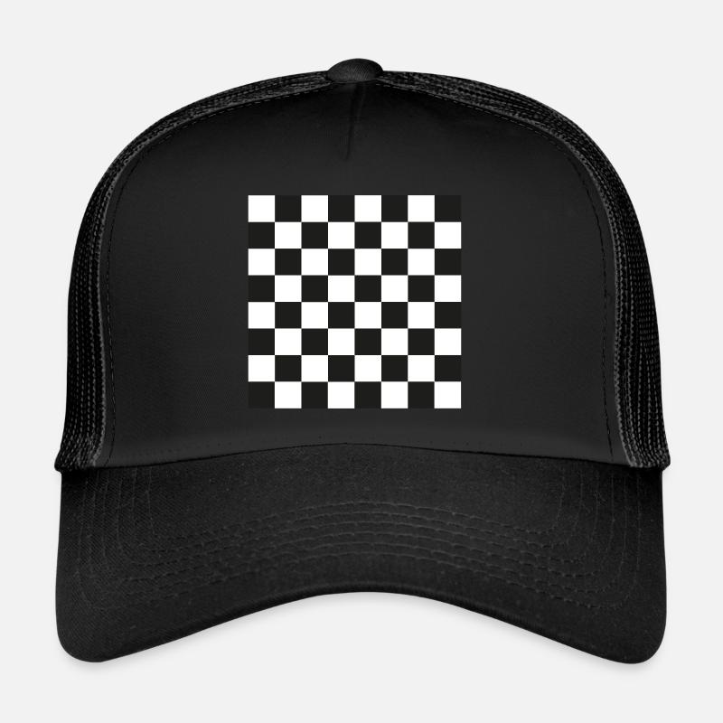 Tableau d’échecs - Casquette trucker  - noir/noir
