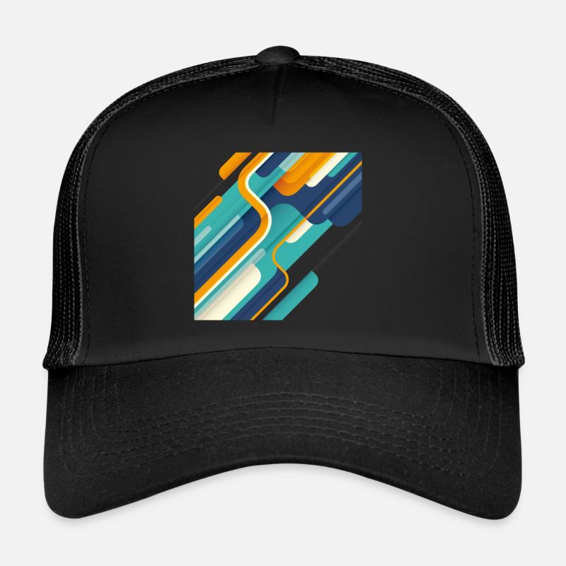 Abstrakt 01.001 - Trucker Cap - Schwarz/Schwarz