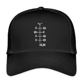 Glucose-containing sweet chemical formula sugar glucose - Trucker Cap - black/black - Front