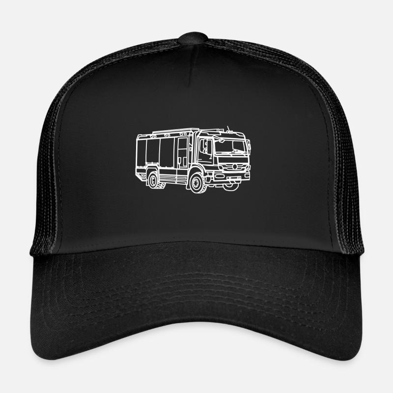 Feuerwehr - Feuerwehrauto - Trucker Cap - Schwarz/Schwarz