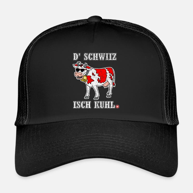 schwiiz isch kuhl - lustiges schwiizerdütsch - Trucker Cap - Schwarz/Schwarz
