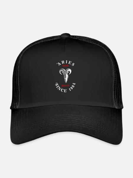 Aries Aries Bock Gift Zodiac Capricorn - Trucker Cap - black/black - Front
