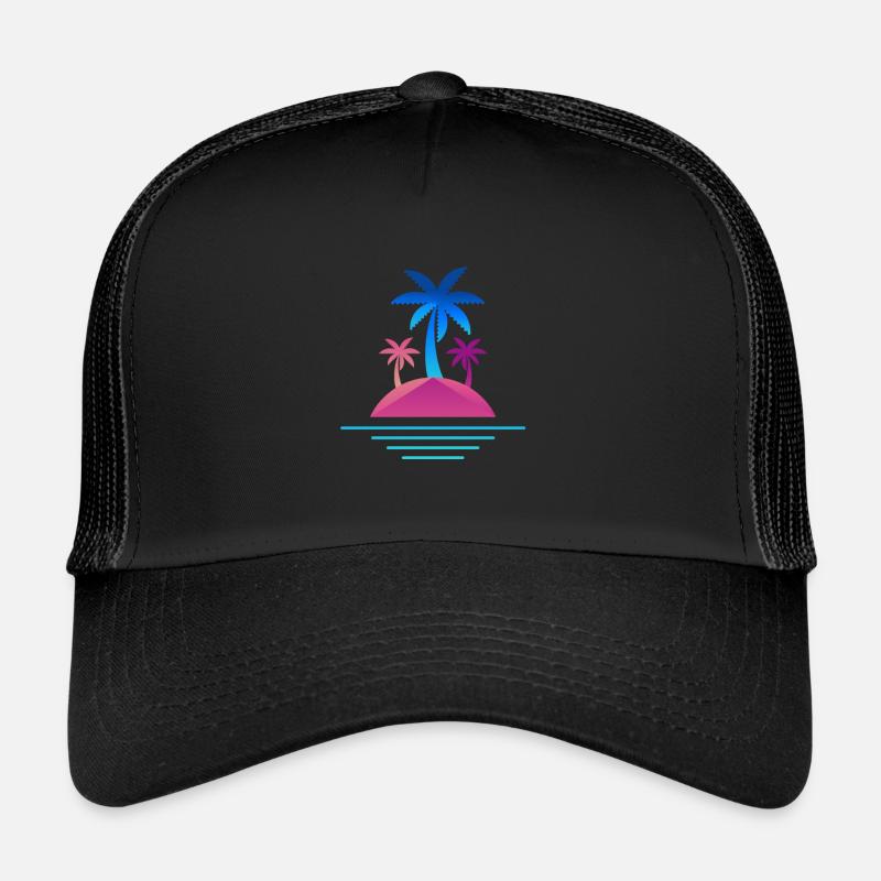 Île palmiers Design Temps mort Casquette trucker 
