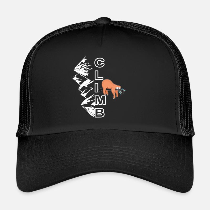 Climb Faultier - Klettern, Bouldern, Berg - Trucker Cap - Schwarz/Schwarz