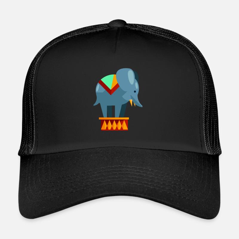 Zirkus Elefant - Trucker Cap - Schwarz/Schwarz