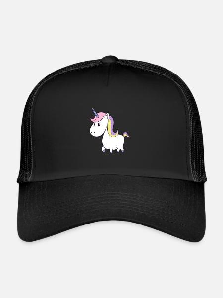 Licorne, Licorne, Amour, Noël, Vie, Monde, - Casquette trucker  - noir/noir - Devant