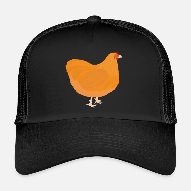 Orpington - Farbschlag gelb - Geschenkidee - Trucker Cap - Schwarz/Schwarz