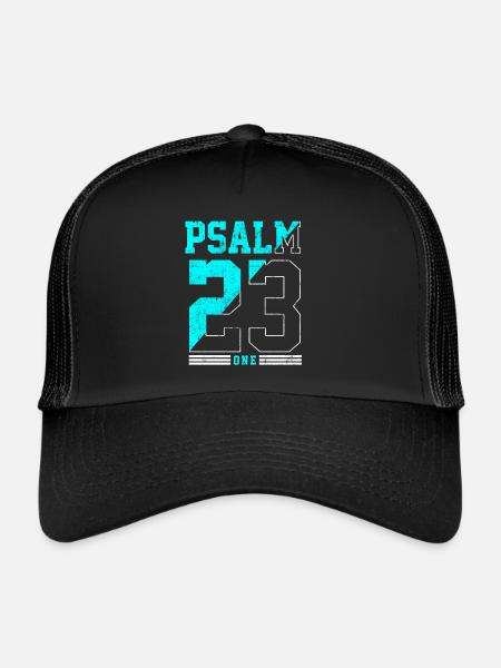 Psaume 23 Bible Jésus - Casquette trucker  - noir/noir - Devant