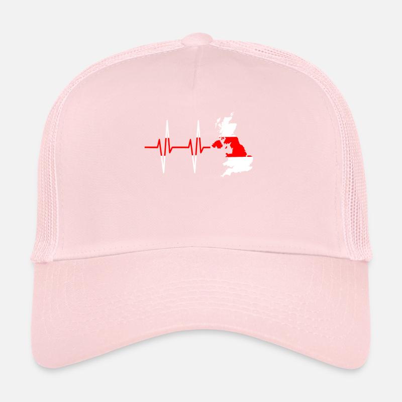 Herzschlag England - Puls, Englisch, Geschenk Trucker Cap