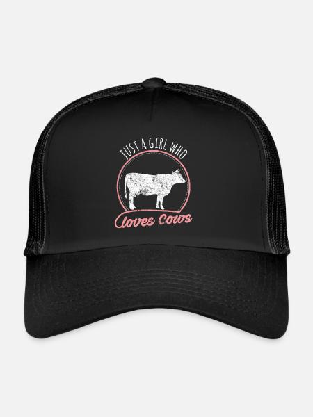 Seule une fille qui aime les vaches - Casquette trucker  - noir/noir - Devant