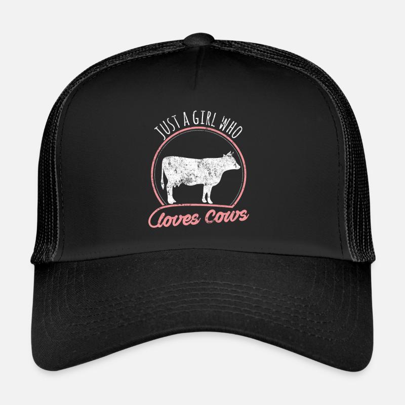 Nur ein Mädchen das Kühe liebt - Trucker Cap - Schwarz/Schwarz